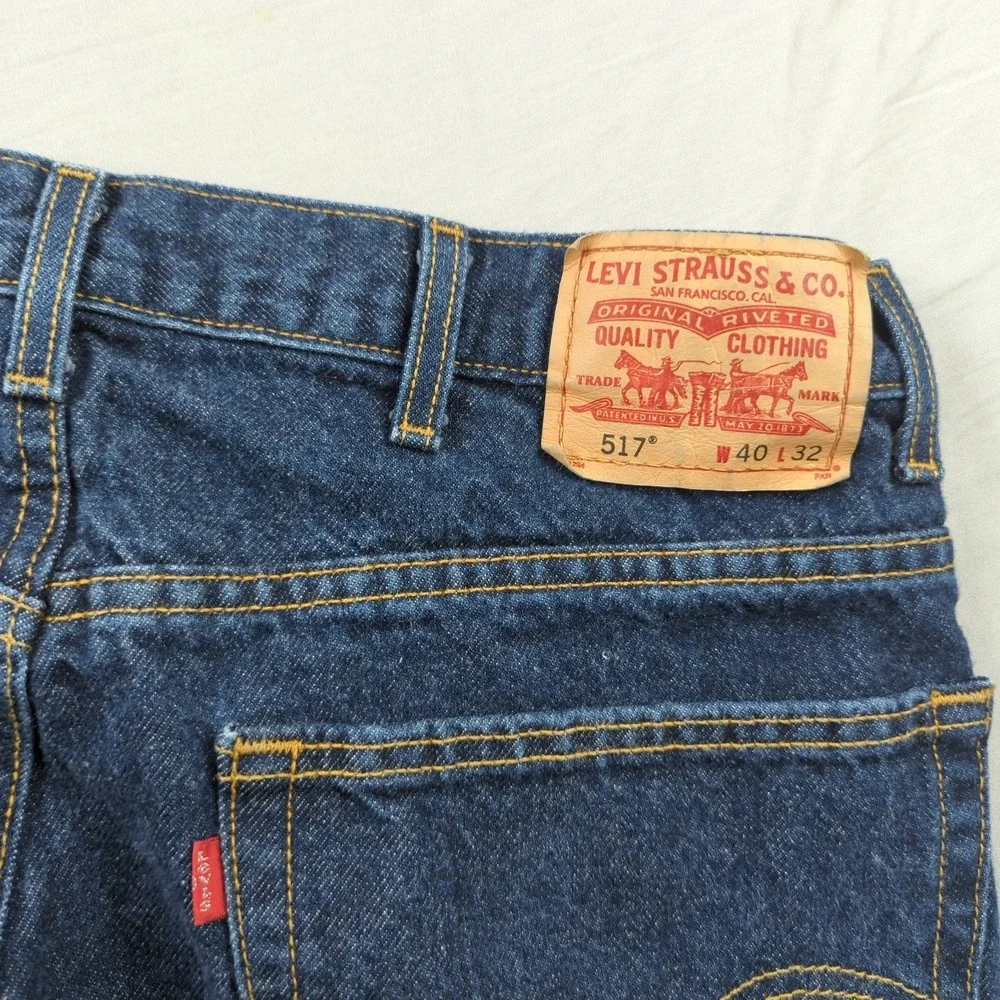 Levis Jeans Men 40x32 Blue 517 Boot Cut Western Cowboy Casual Preppy Made in USA